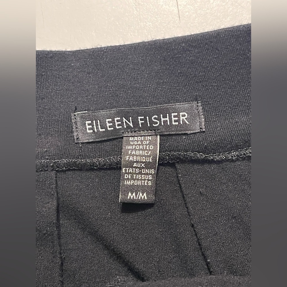 Eileen Fisher Black Viscose Jersey Pencil Skirt M Minimalist Quiet Luxury - Picture 4 of 5